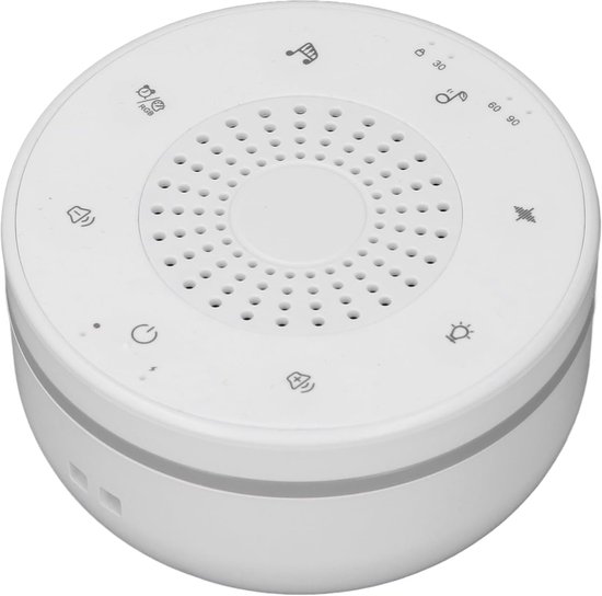 Witte Ruismachine - Slaapgeluiden Apparaat - Ontspanning en Slaap - 30 Verschillende Geluiden - 1000 mAh Batterij - Wit van Merkloos — afbeelding 4