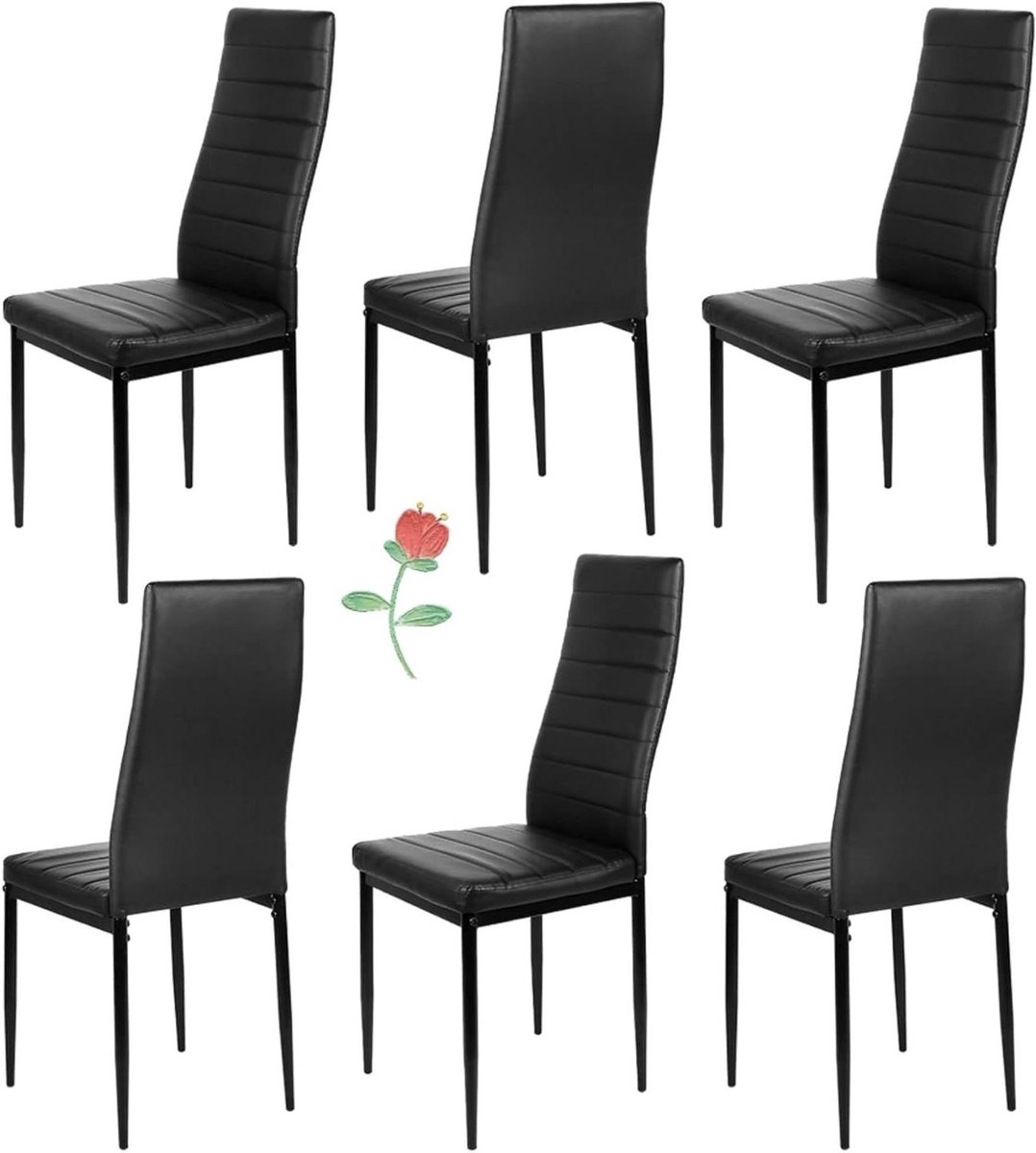 Eetkamerstoelen Set - Gestoffeerde stoelen Kunstlederen stoelen - Comfortabel Zitten - Ond