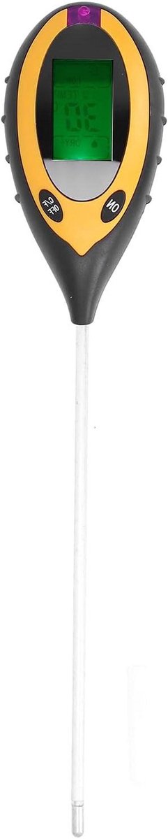 Bodem PH Meter - Bodem Tester Vochtigheid - Planten Verzorging - 4 In 1 Meting - 200 mm Sonde - Grijs