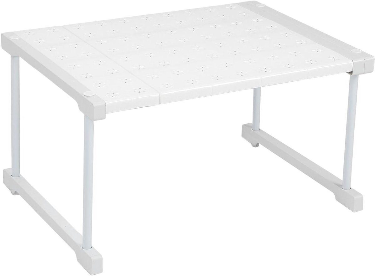 Kastplank Uitbreidbaar - Plank Organizer - Kast Opbergen - Verstelbaar Ontwerp - 67-88 cm - Wit