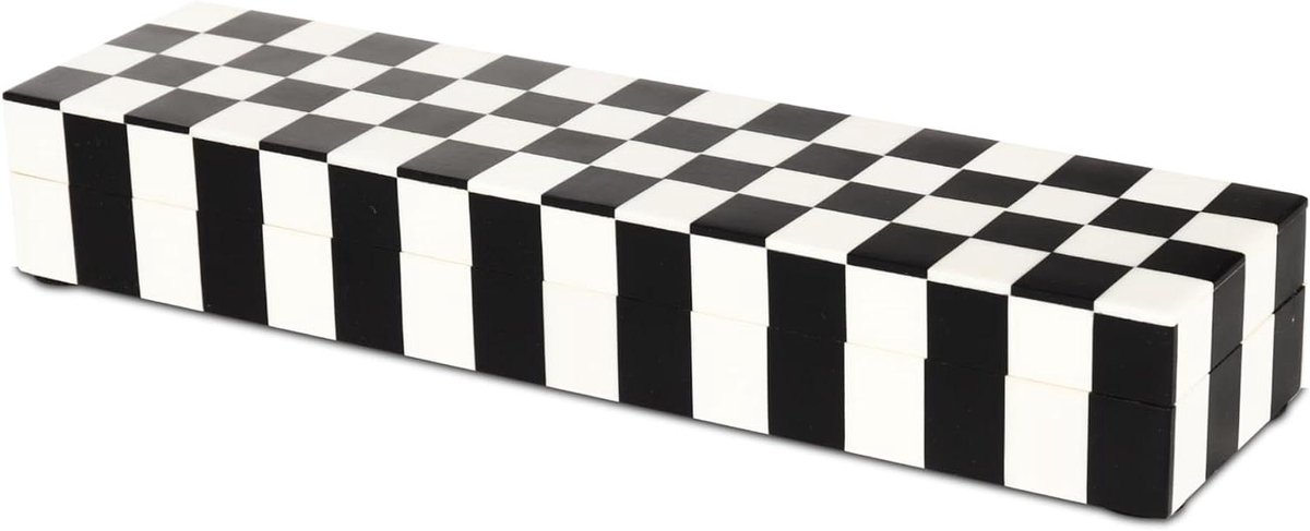Decoratieve Opbergdoos - Sieradendoos Organizer - Woondecoratie Opslag - Hars Inleg Grenen MDF - 10x2.5x1.5 inch - Niet gespecificeerd