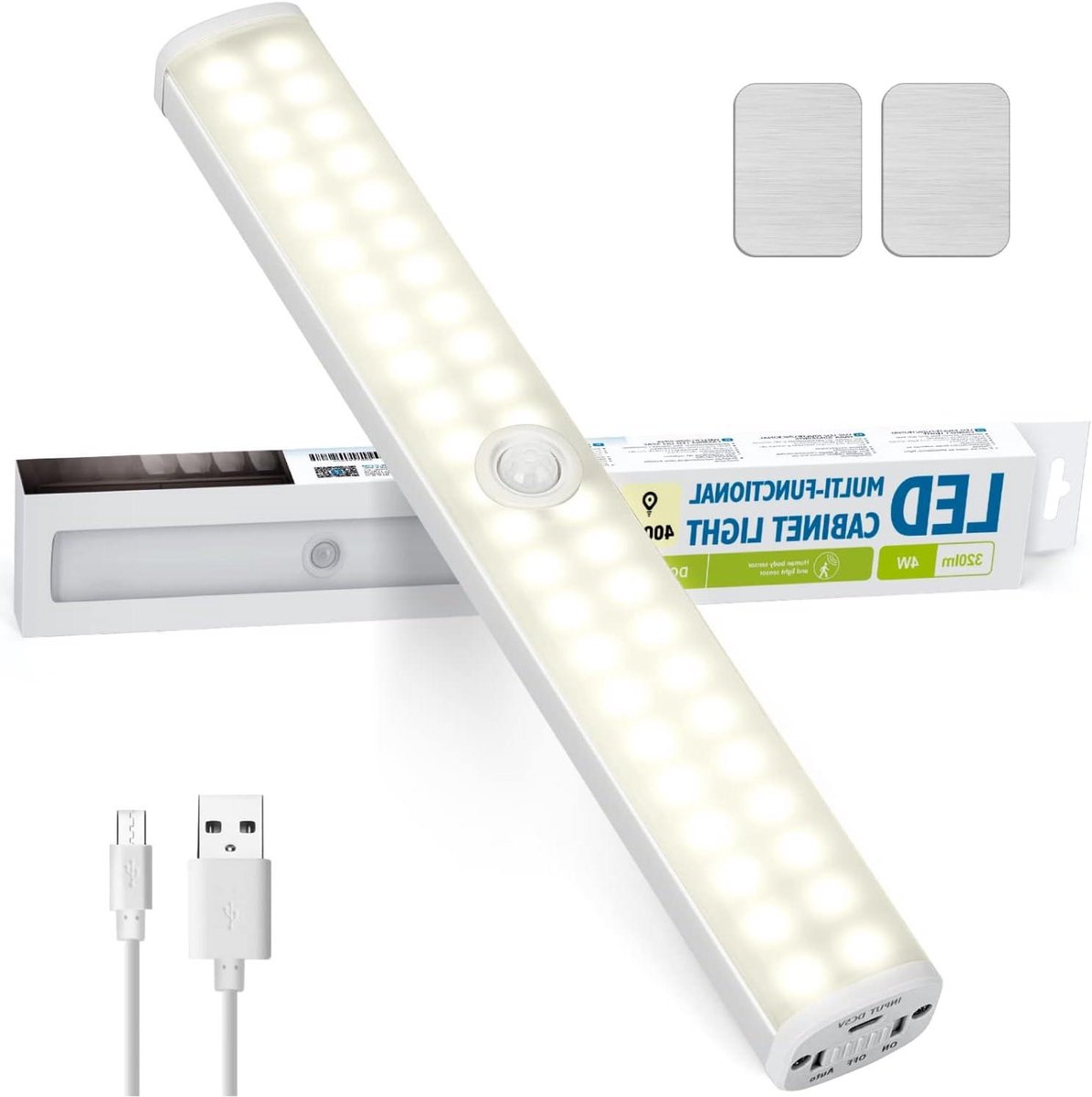 Kastverlichting met Melder - Draadloze Lamp - Automatisch Verlichten - Oplaadbare Batterij