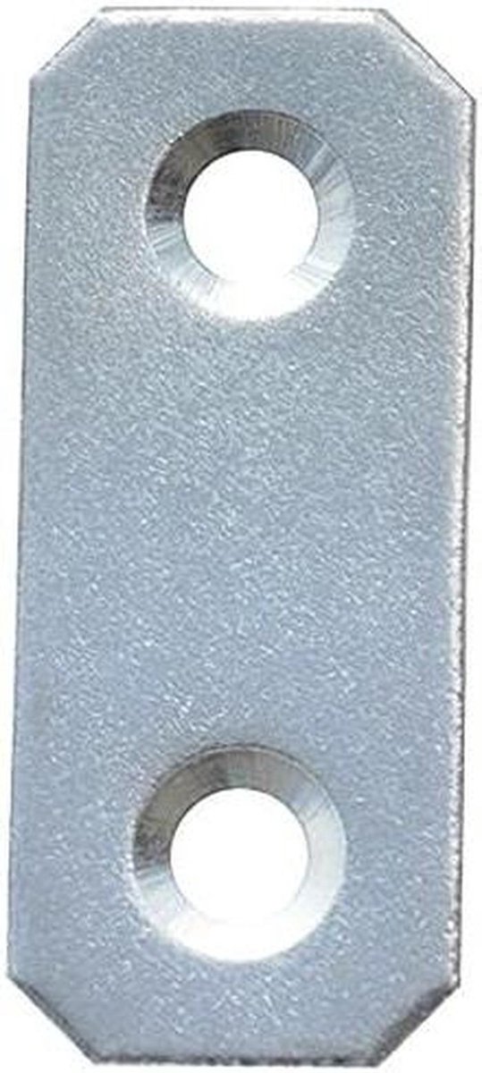 Platte verbinders - Houten connectoren verbindingsplaten - Meubels repareren - Zilver verzinkt - 40 x 16 x 15 mm - Zilver