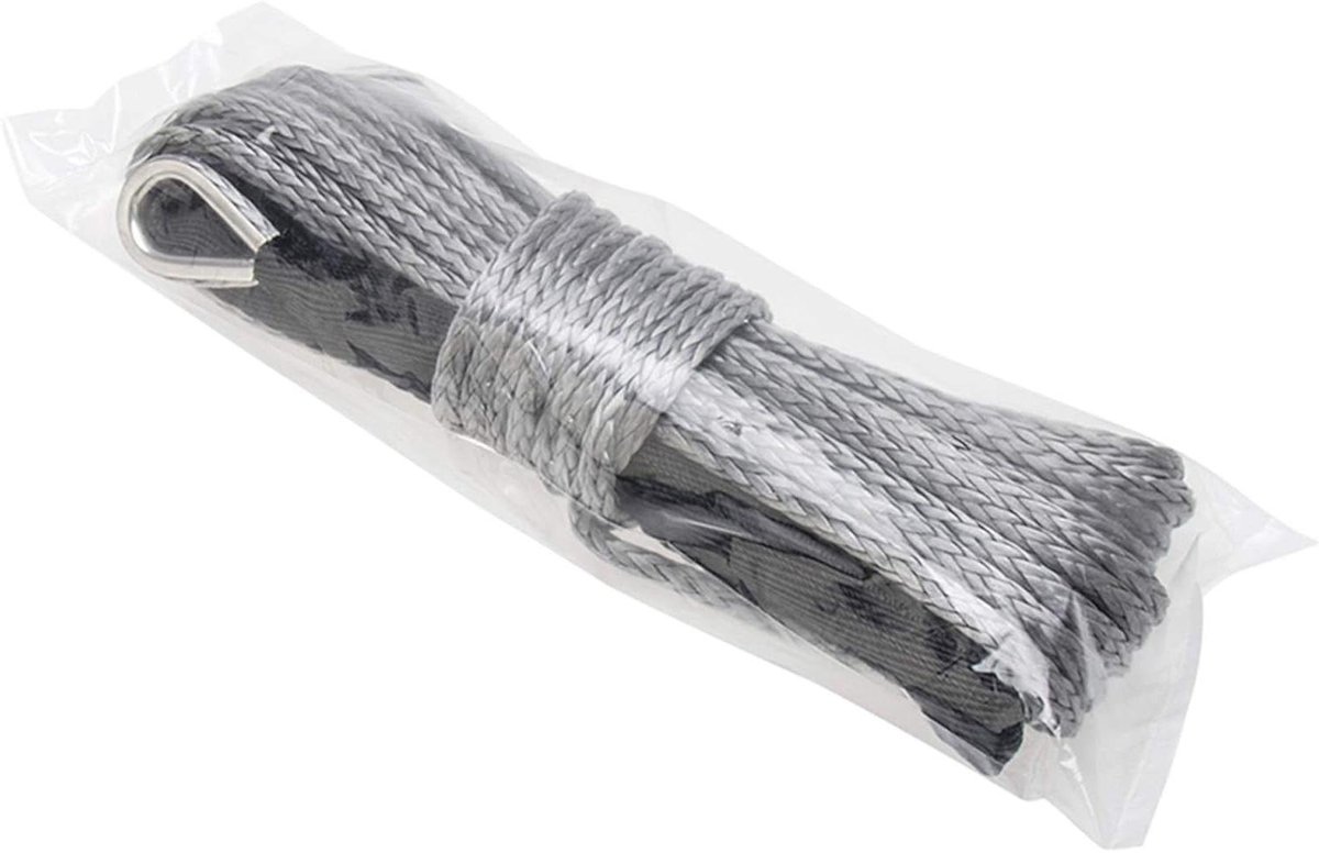 Synthetisch Lier Touw - Sleepkabel Trekriem - Voertuigen Slepen - Hoge Treksterkte - 1524 m - Grijs-zwart