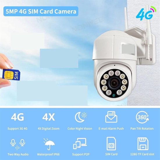 Draadloze Bewakingscamera - IP Camera Dome - Huis Beveiligen - 5MP HD Resolutie - 20M Nachtzicht - Wit — afbeelding 5