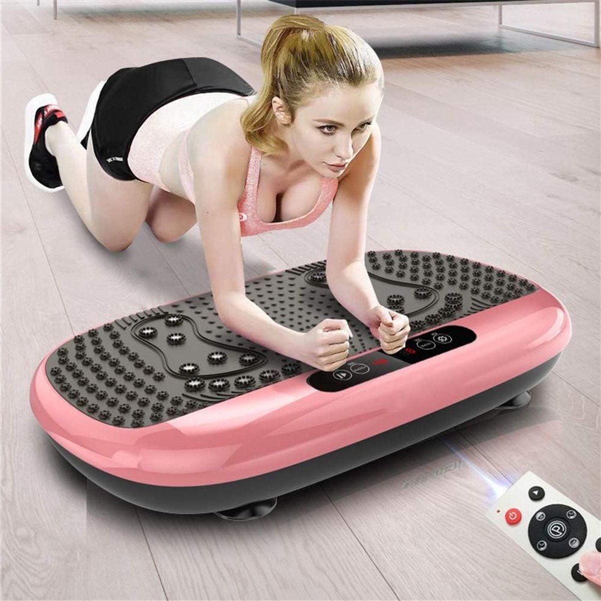 Trilplaat Fitness - Vibratieplatform Lichaam - Thuis Trainen - 99 Snelheden Instelbaar - 60x34x13.5 cm - Roze