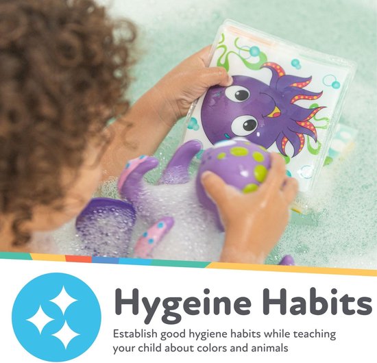 Babybadboek - Waterboek - Samen spelen - Maakt piepend geluid - 1 stuk - Multicolor — afbeelding 4