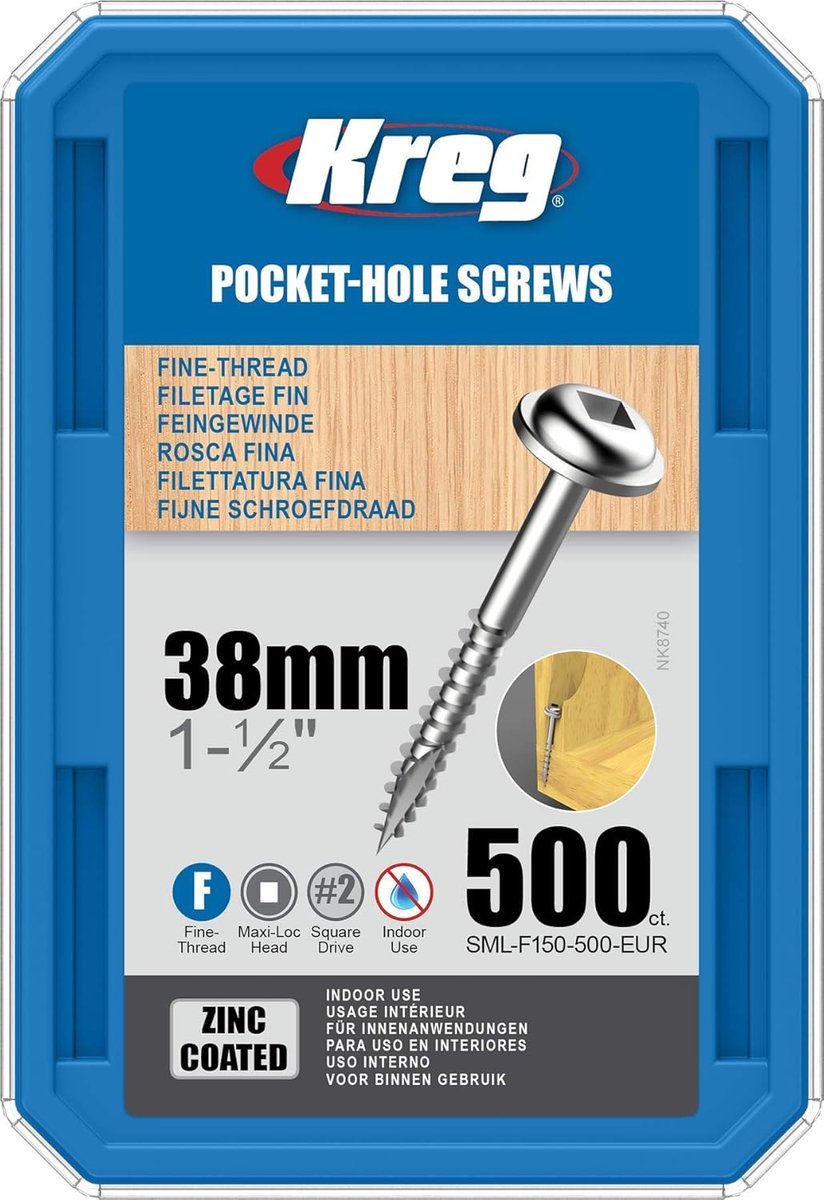 Zink schroeven - Houtschroeven Maxi-Loc - Houtverbindingen maken - Zelftappende tip - 500 stuks - Blauw