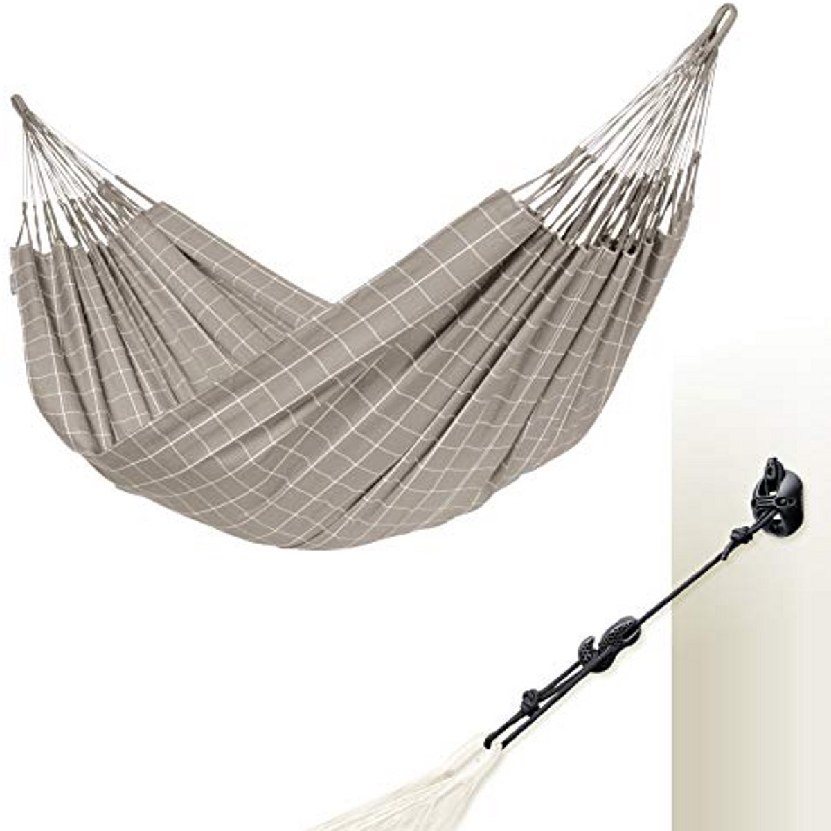 Kingsize Hangmat - Dubbele Hangmat - Buiten Ontspannen - Handgemaakt Colombia - 180 cm Breed - Amandel