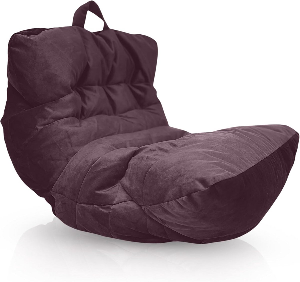 Luxe Zitzak - Vloerkussen Pouf - Ontspannen Zitten - Perzisch Fluweel - 90x90x80 cm - Paars