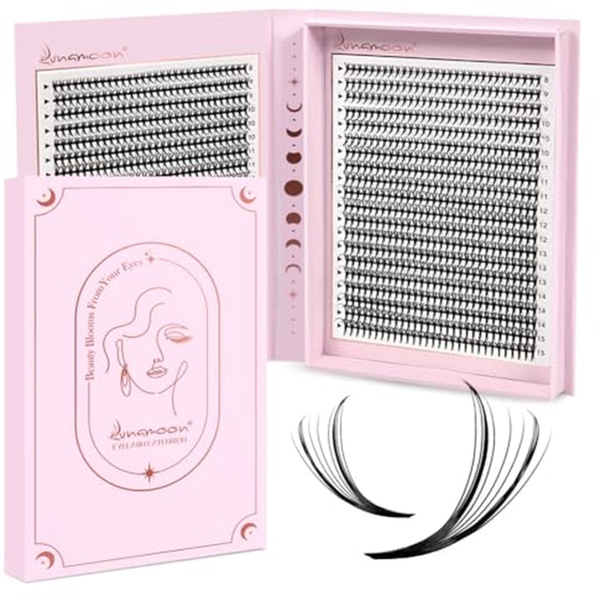 Wimperextensions Fans - Voorgevormde Wimpers - Volume Creëren - Ultralicht Gewicht - 1200 Stuks - Zwart