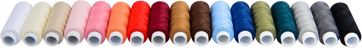 Naaigaren Set - Polyester Draad - Handen Machinaal Naaien - Sterke Kwaliteit - 200m Spoel - Wit