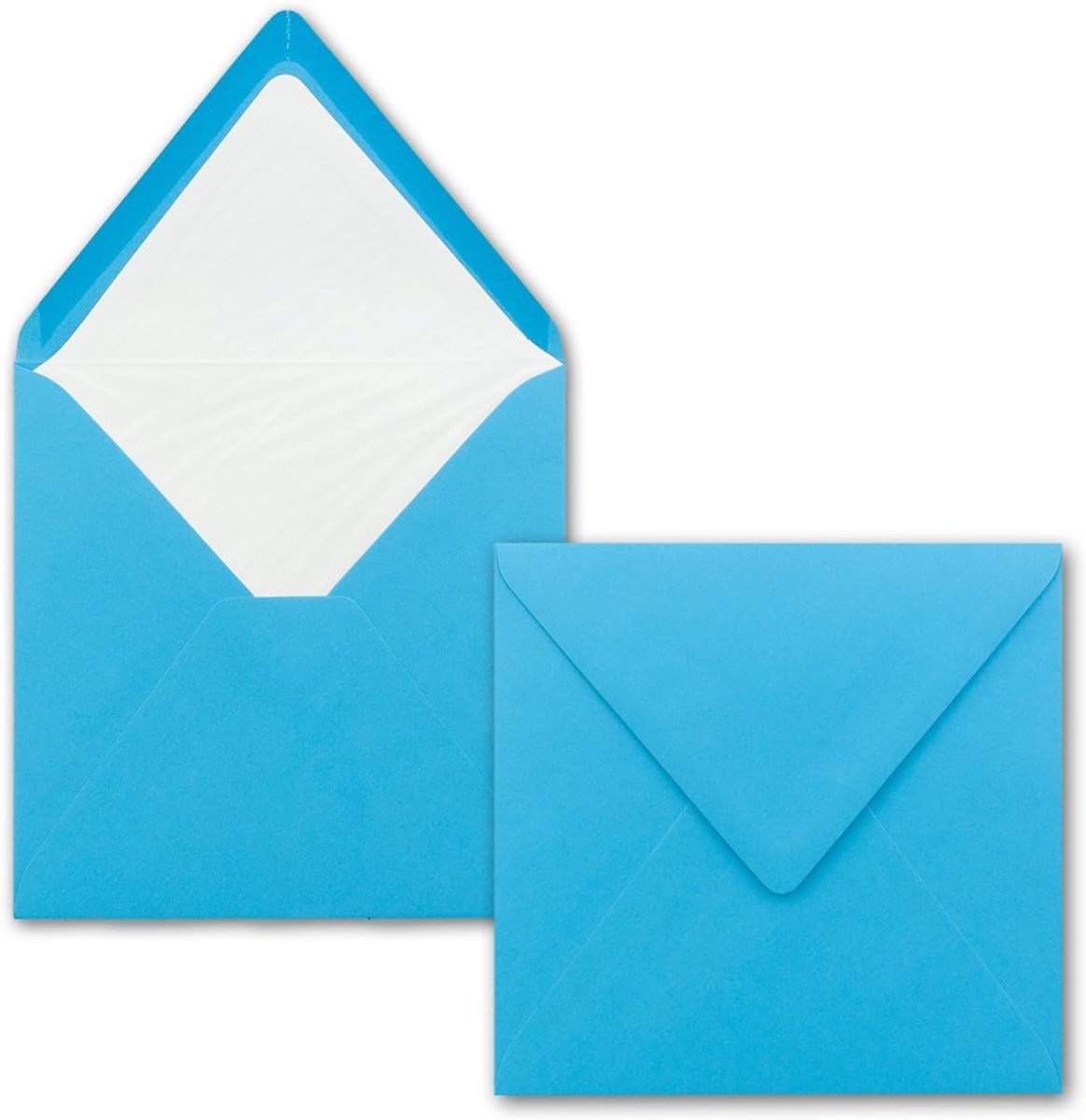 Enveloppen Vierkant - Luxe Enveloppen - Kaarten Versturen - Met Zijdeglans Voering - 16 x 16 cm - Caribisch Blauw