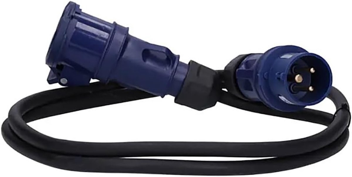 CEE Verlengkabel - Stroomkabel Camping - Stroomvoorziening Buiten - IP44 Spatwaterdicht - 2 Meter - Zwart