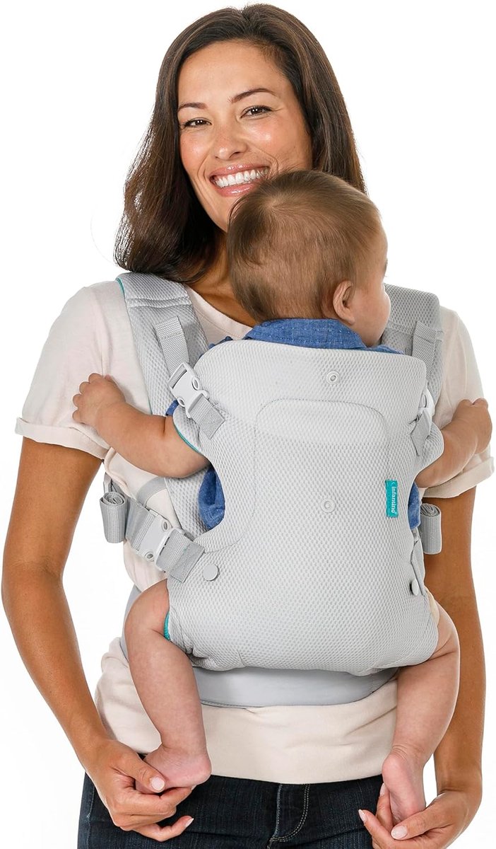 Baby Draagzak - Draagzak Baby - Baby Dragen - 4 Posities Ademend - 3.6-14.5 kg - Grijs