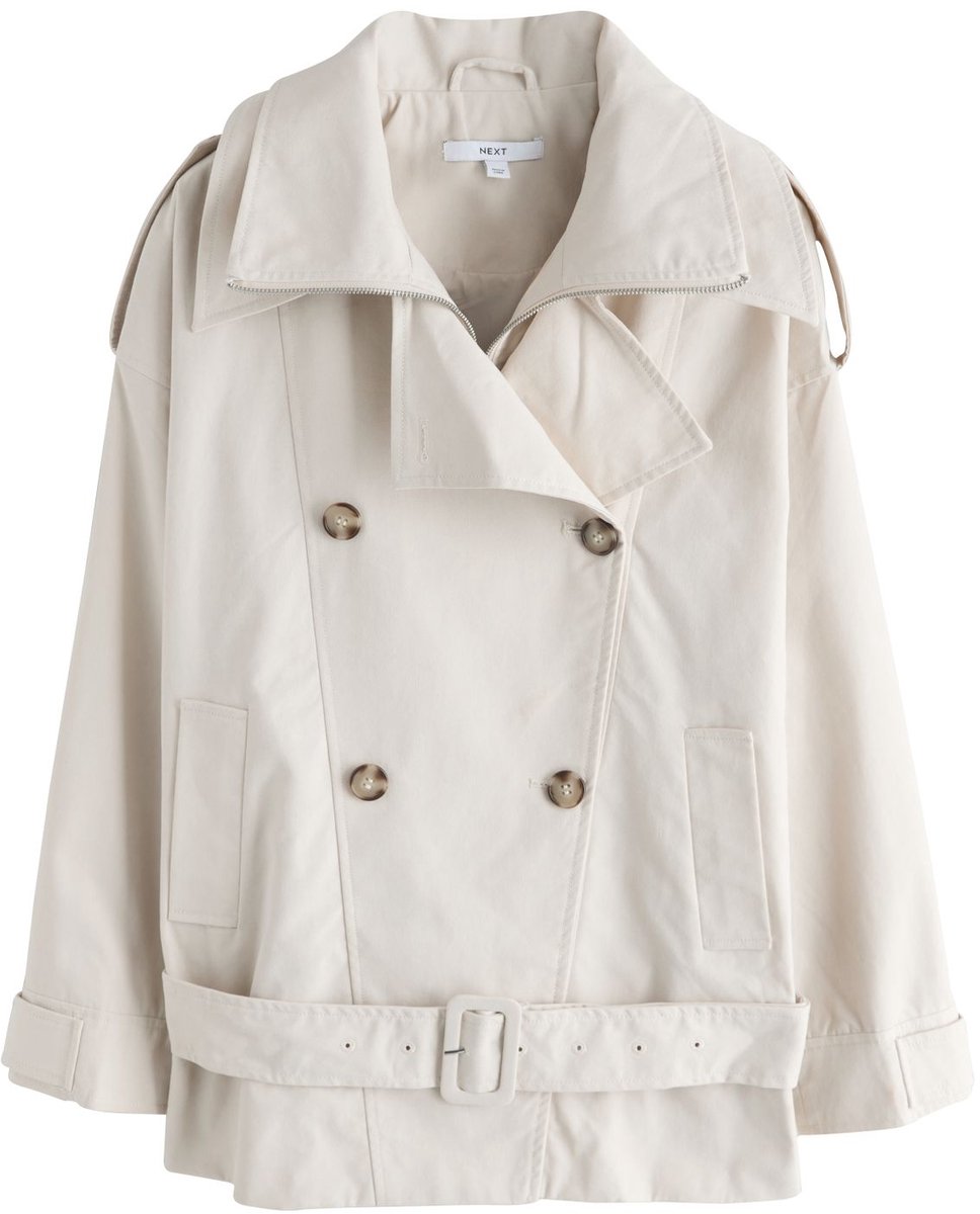 Next - Dames - Trenchcoat met lage riem - Crème