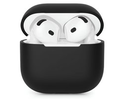 Studio Air Hoesje geschikt voor Airpods 4 - Zwart - Schokbestendige Siliconen Case