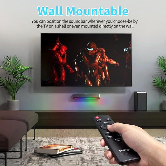 TV Luidspreker - Soundbar Subwoofer - Thuisbioscoop Ervaren - Bluetooth 5.0 Connectiviteit - 30 Watt Vermogen - Zwart — afbeelding 2
