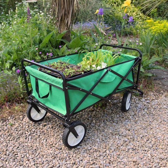 Bolderkar Opvouwbaar - Transportkar Tuin - Tuinieren en Klussen - Waterafstotend Stevig - 70 kg Capaciteit - Zwart van Bolderkar Opvouwbaar — afbeelding 2