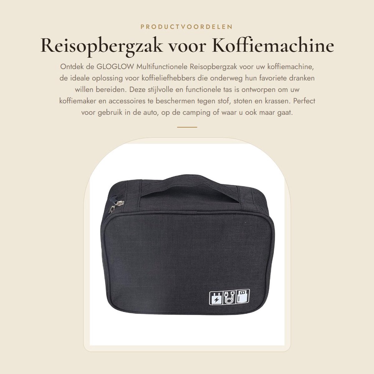 Dailygoods- Koffiemachine Tas - Multifunctionele Reisopbergzak - Bescherming tegen Stof/Botsingen - Ruimtebesparend - Geschikt voor Accessoires - Verstevigde Stiksels - Koffiemaker Tas