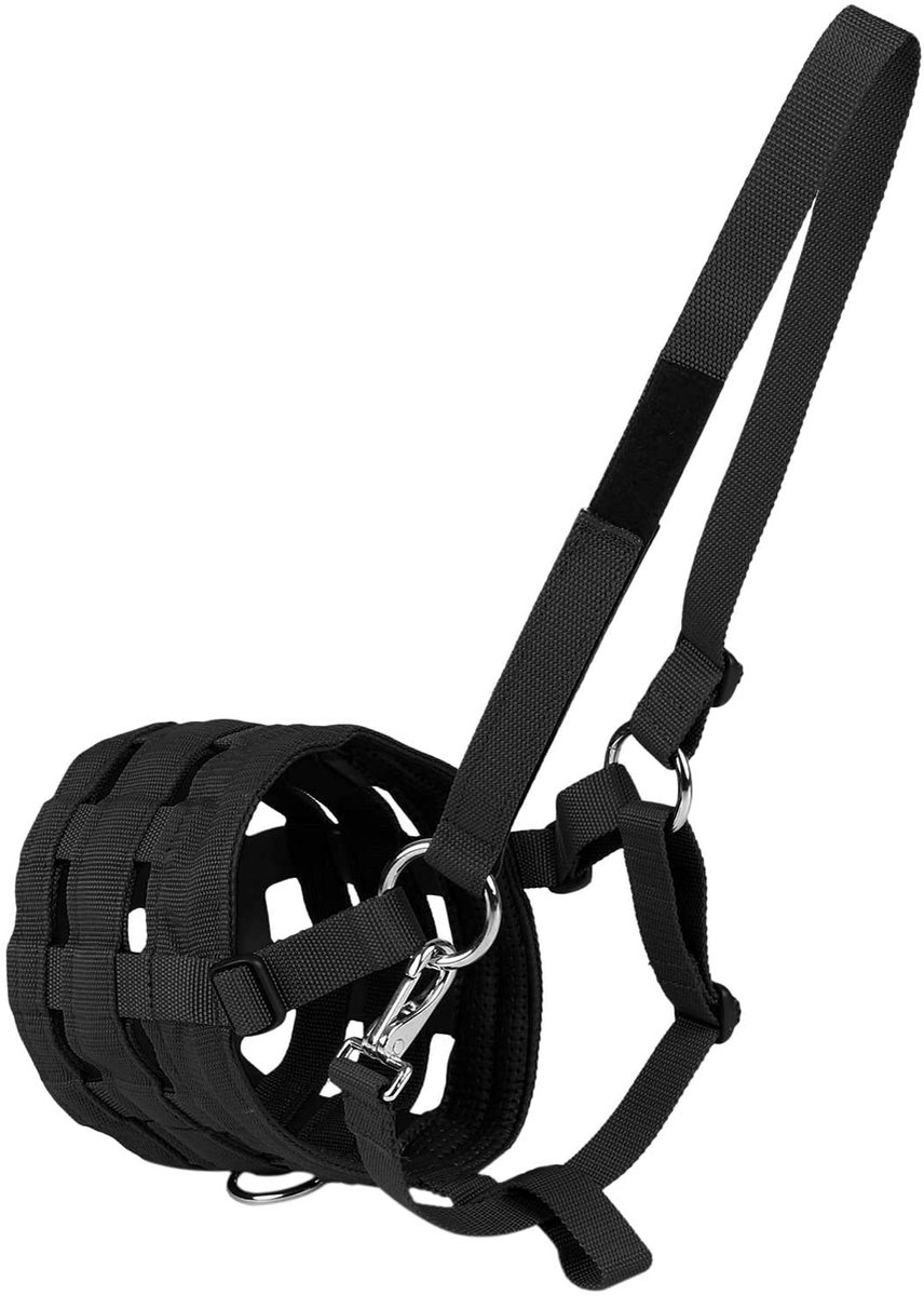 Dailygoods- Muilkorf Nylon - Verstelbaar Halster - 136 x 173 mm - Draagcomfort - Voorkomt Te Snel Eten - Geschikt voor Voedingsprogramma's - Paardenmuilkorf
