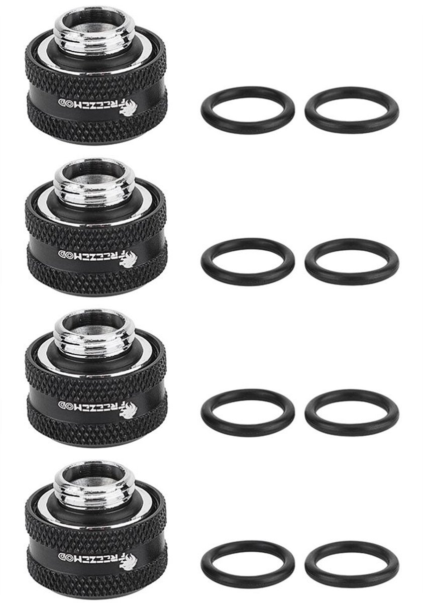 Dailygoods- Compressiefitting 16mm - Waterkoeling Connector - Drielaagse Afdichtringen - Schokbestendig - EU RoHS-gecertificeerd - 4/6 Stuks - Waterkoelingfitting