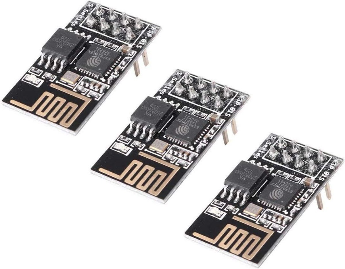 WiFi Seriële Module - Draadloze Zender - Internet Verbinding - Sterkere Antenne - 3 Stuks - Zwart