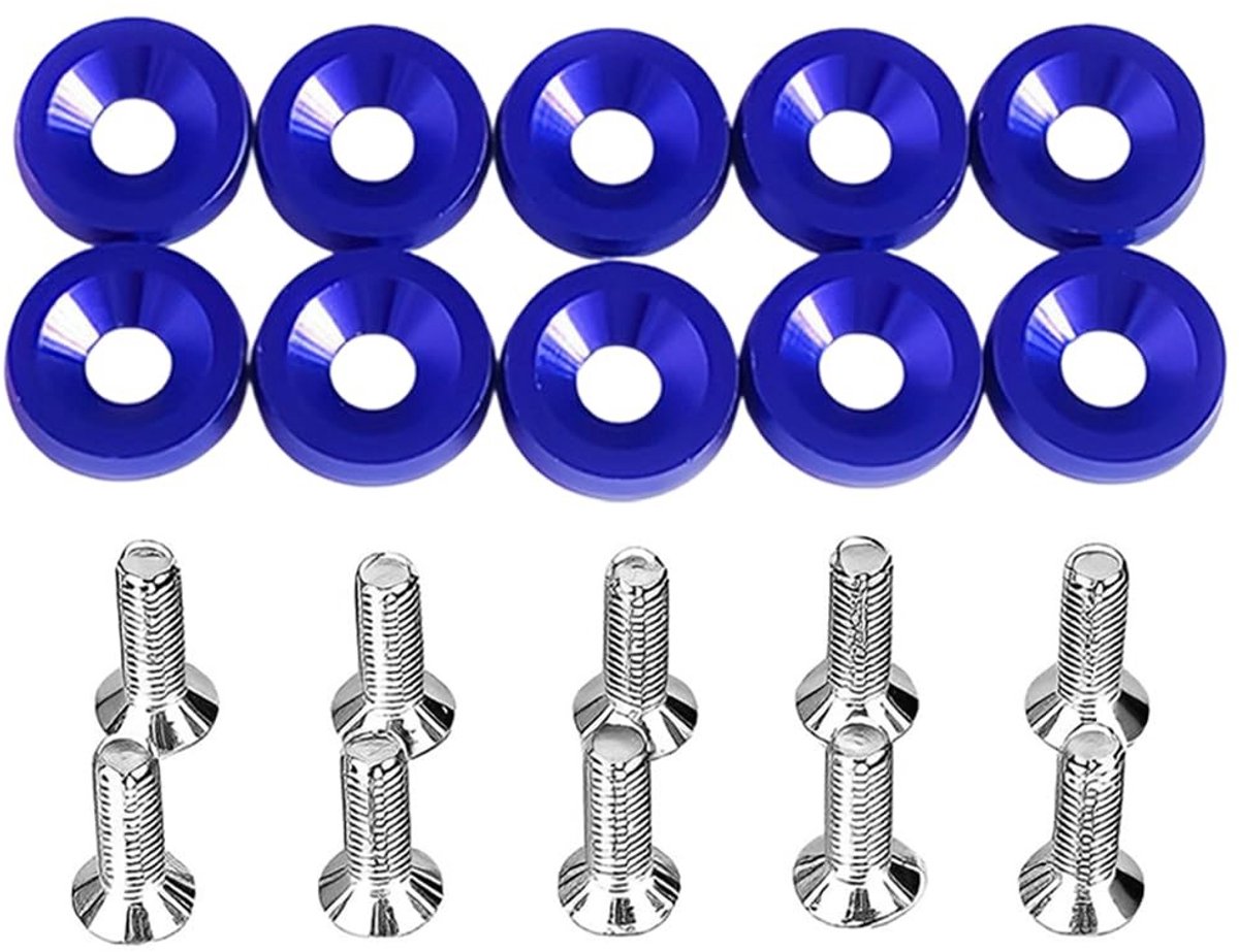 Dailygoods- Spatbordschijf 10 stuks - Geanodiseerde Aluminium - M6 - Buitendiameter 19 mm - Universeel - Robuuste Kwaliteit - Bumperschijf