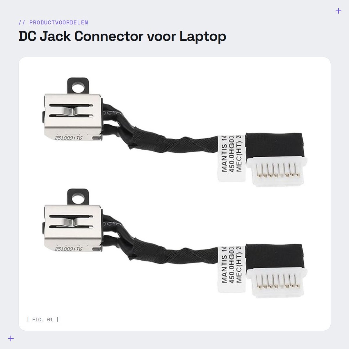 Dailygoods - DC Jack Connector voor Laptop Laadvoeding Compatibel met Diverse Modellen