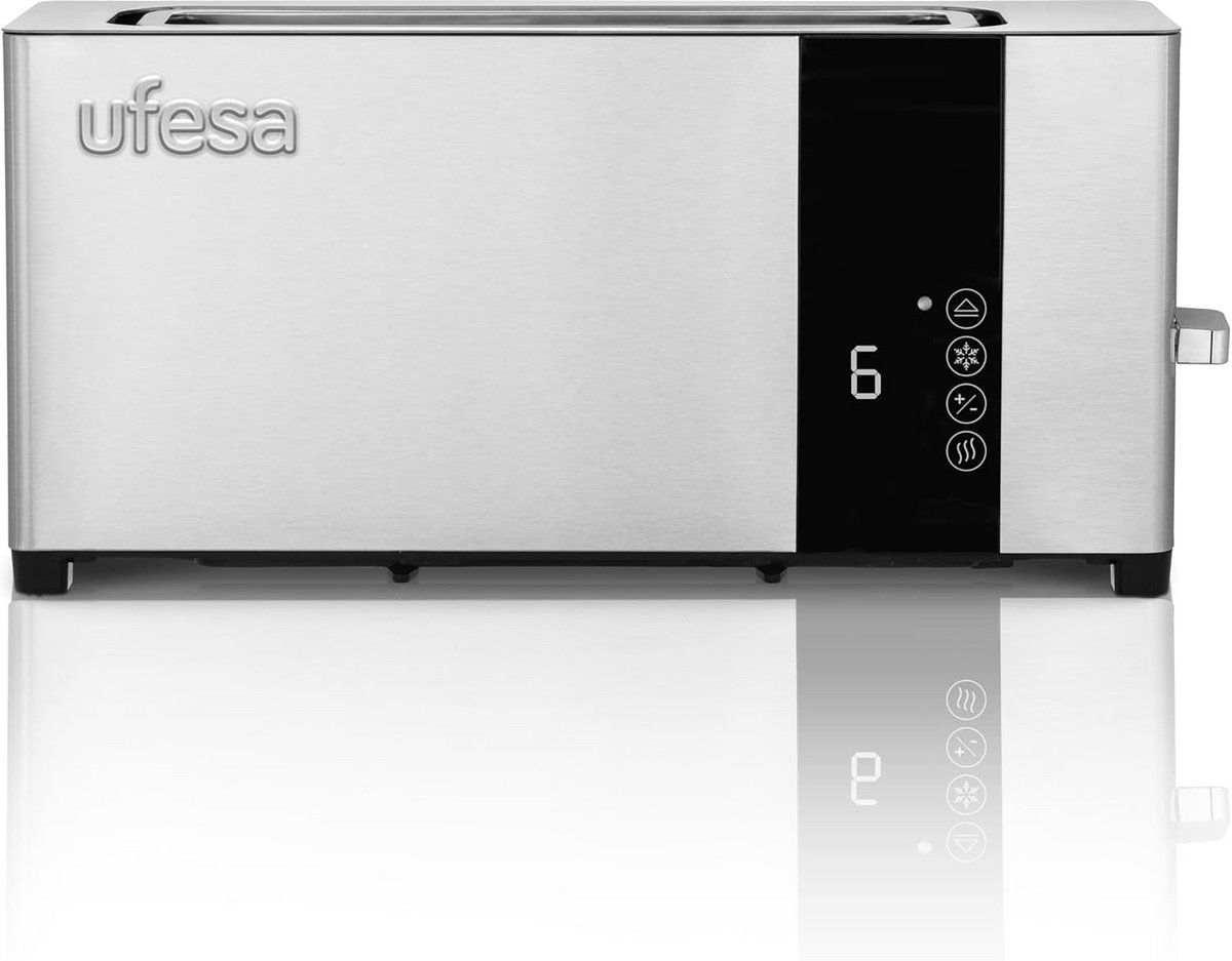 Broodrooster Toastapparaat Ontbijt Bereiden Lange Brede Sleuf 1050W Staal