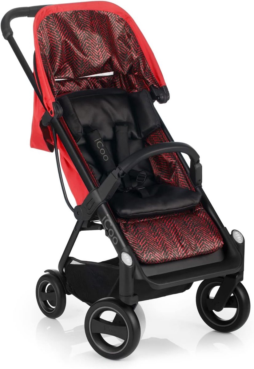 Kinderwagen Shopper - Stadswagen Baby - Veilig Transport - Eénhandig Opvouwbaar - 85 x 55 x 103 cm - Fishbone Rood