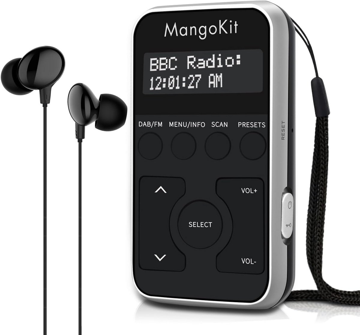 Draagbare Radio - Zakradio DAB FM - Muziek Luisteren - Oplaadbare Batterij - 90x51x16mm - Zwart Zilver