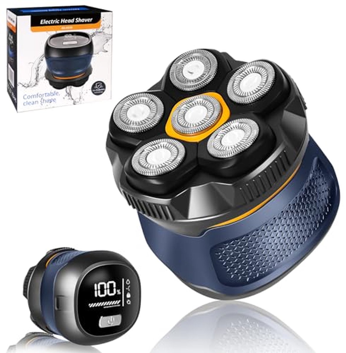 Elektrisch Scheerapparaat - Scheerapparaat Heren - Glad Scheren - 6D Flexibele Kop - IPX7 Waterdicht - Blauw