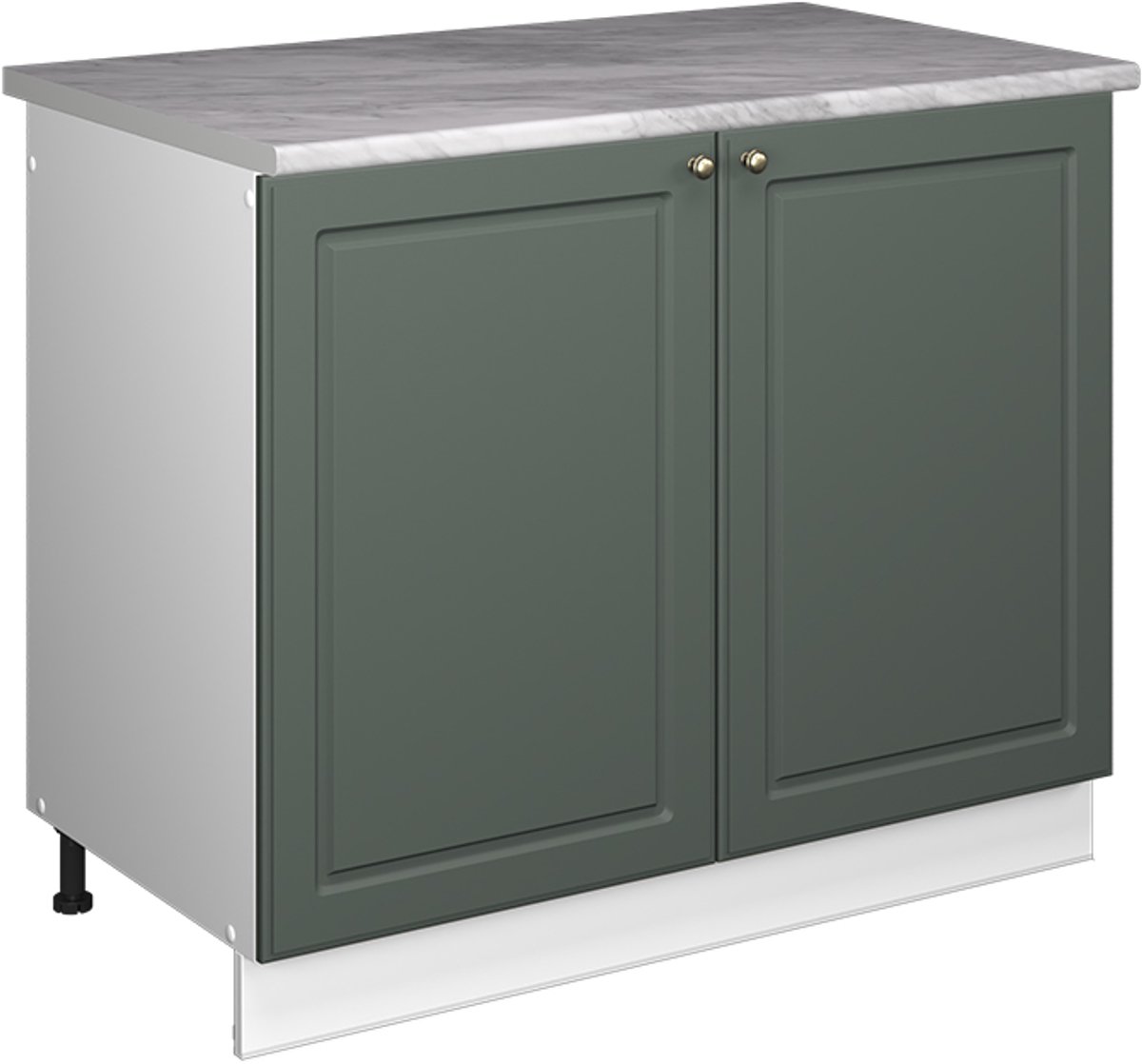 Vicco Wastafelkast Fame-Line, Groen-Goud Landhuis/Wit, 100 cm, WB Marmer