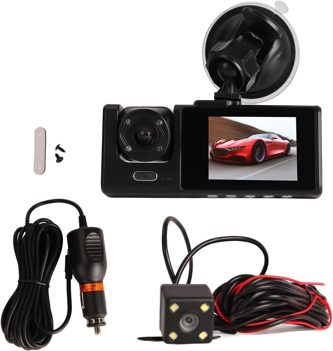 Dash Camera - Autocamera DVR - Veilig Rijden - Drievoudige Opname - 1080p Full HD - Zwart