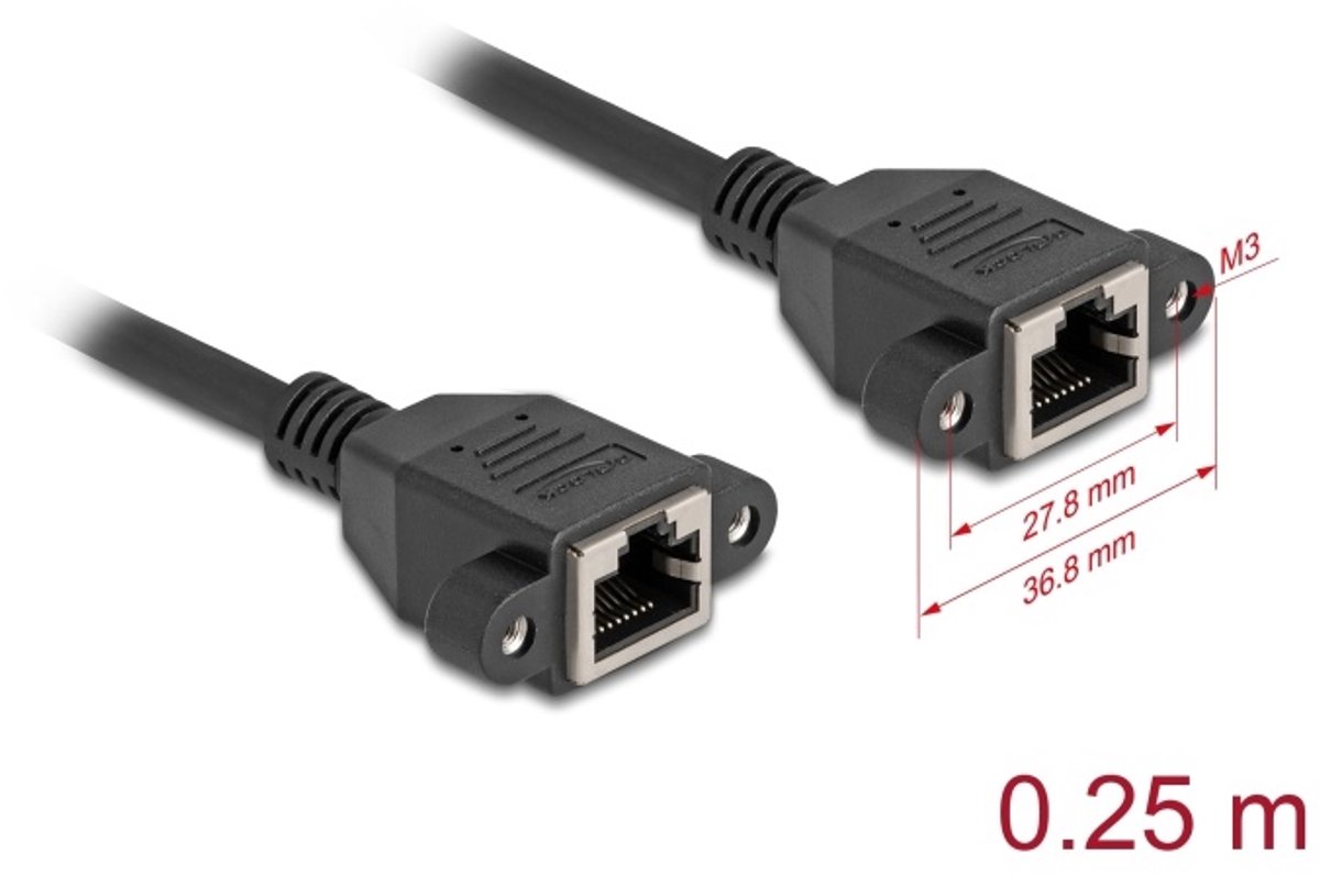 DeLOCK 90782 netwerkkabel Zwart 0,25 m Cat6a S/FTP (S-STP)