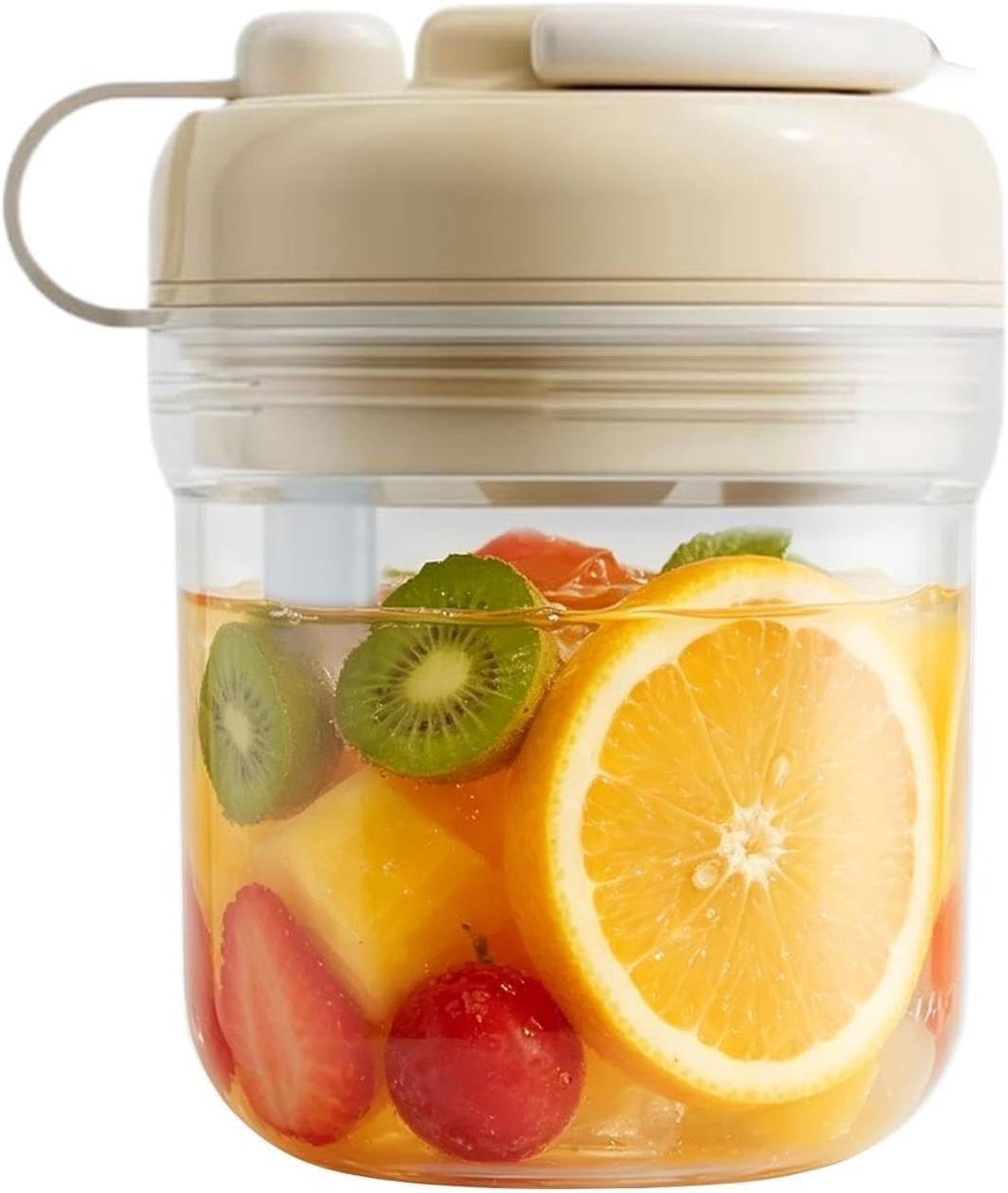 IJsblokjesbeker - Draagbare ijsmaker - Dranken koelen - Lekvrij ontwerp - 550 ml - Wit
