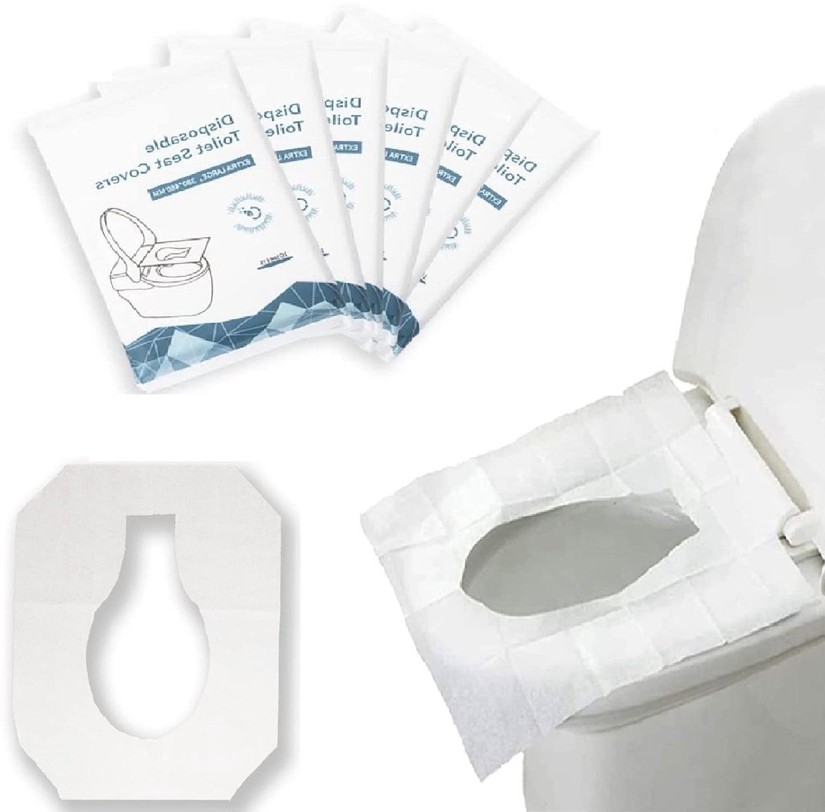 60 stuks wegwerp toiletbrilhoezen, toiletpads voor eenmalig gebruik, spoelbare wc-bekleding, toiletbescherming, wc-bekleding voor reizen, kantoor, openbare toiletten