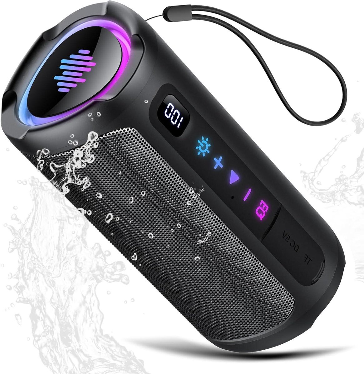 Draagbare Luidspreker - Muziekbox - Feest en Reizen - 20 uur Accu - 20W Vermogen - Zwart