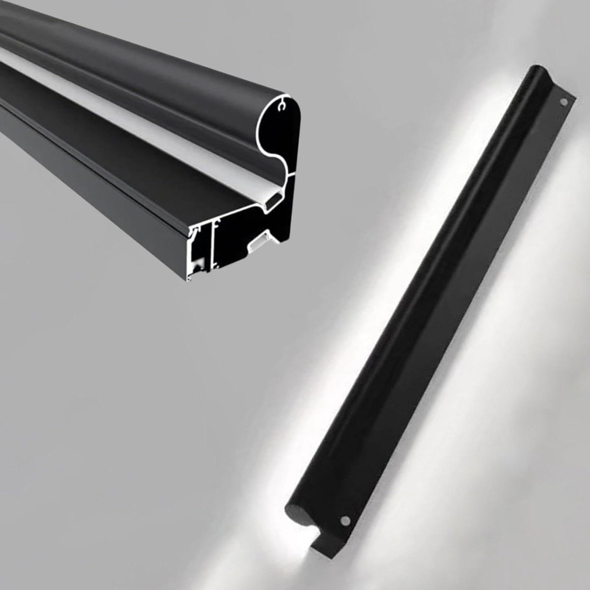 Verlichte trap balusters - Wandmontage leuningen - Veilig traplopen - Modern zwart ontwerp - Tot 3ft - Zwart