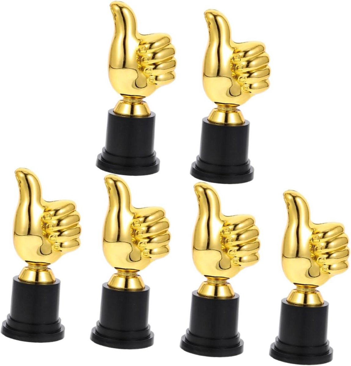 Kinder Trofee - Winnaarsbeker Prijstrofee - Wedstrijden Belonen - Duim Vorm - 6 Stuks 13cm - Goud