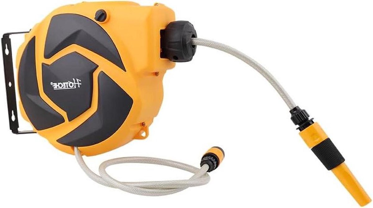 Slanghaspel - Waterslang oproller - Tuin & Reiniging - Automatisch oprollen - 11 Meter - Geel
