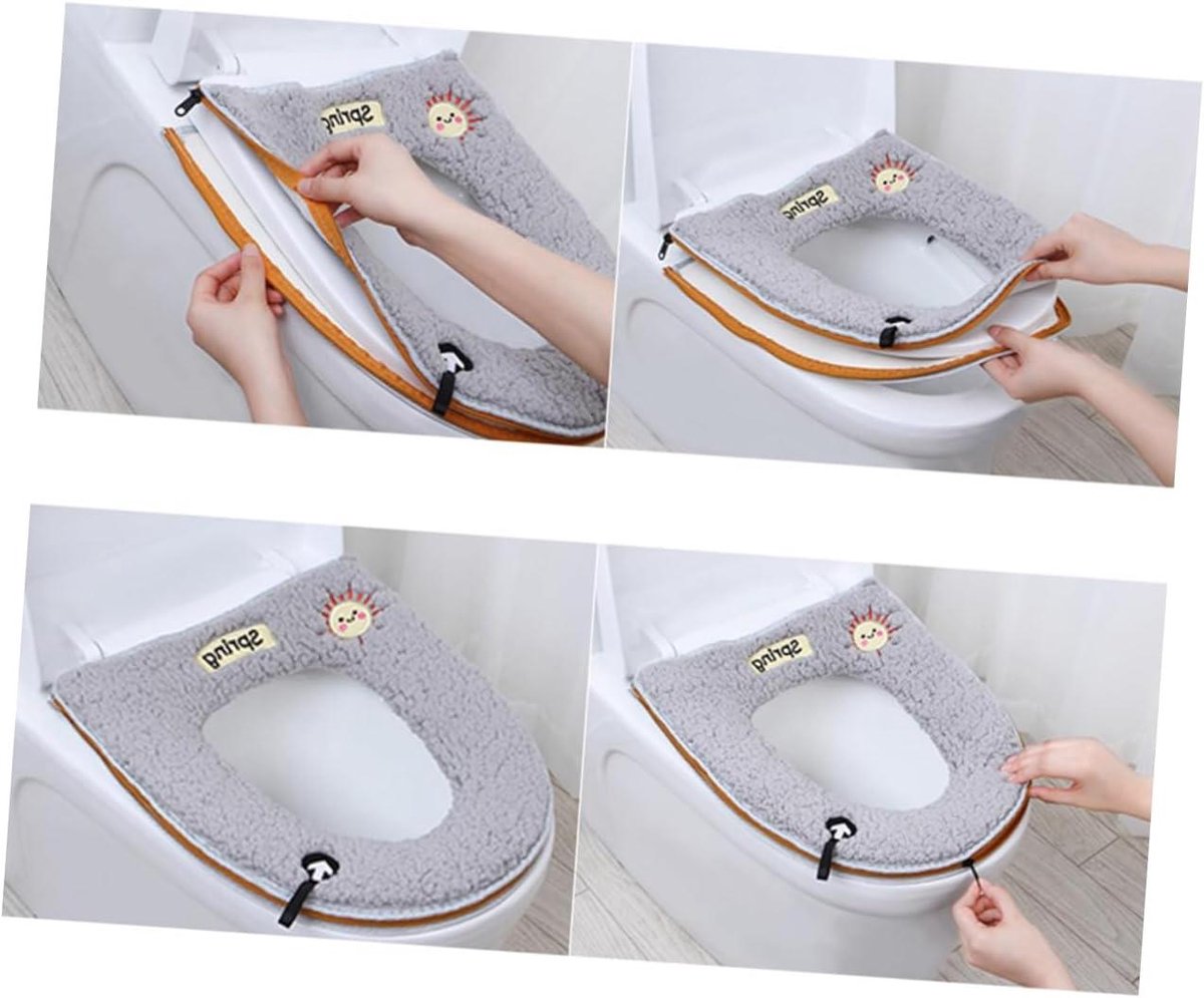 Toiletzittinghoes - Toiletkussen - Comfort Verhogend - Met Handvat - 43x37cm - Grijs