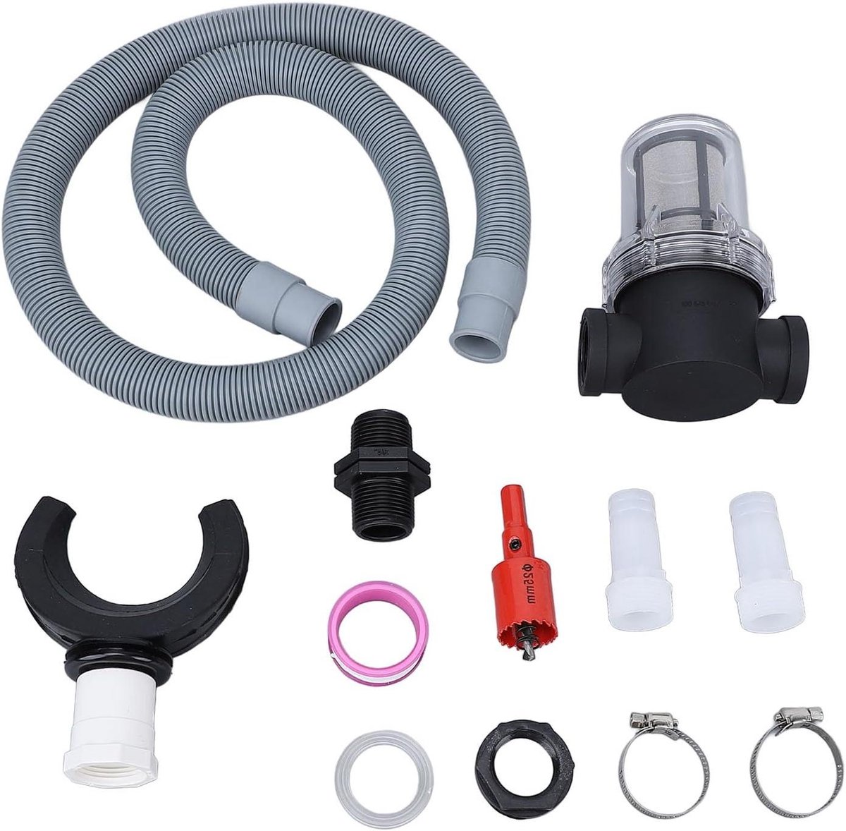 Regenomleiderset - Wateropvangkit - Tuin Besproeien - Ingebouwd Filtersysteem - 75 mm - Grijs