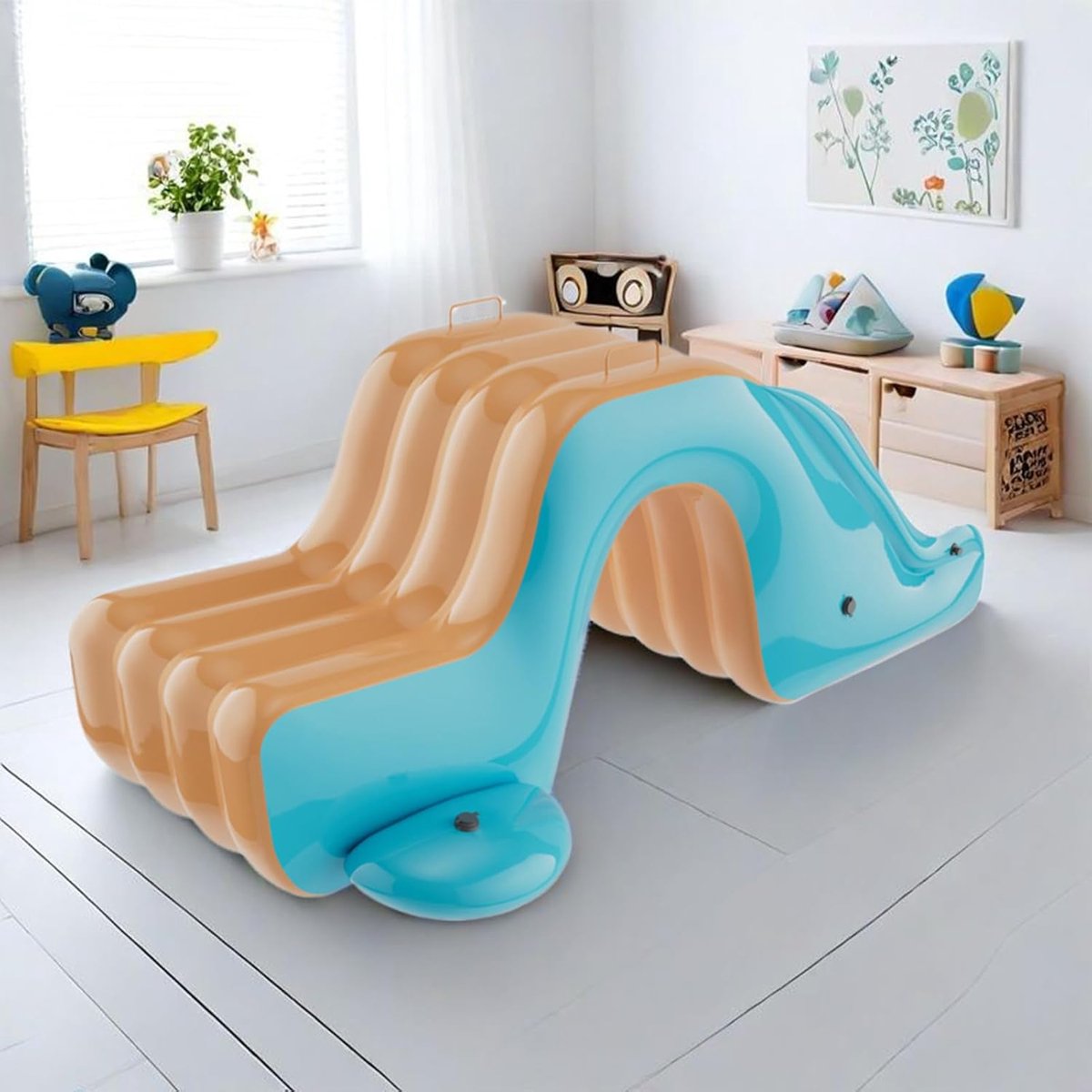 Opblaasbare Glijbaan - Waterglijbaan Achtertuin - Buiten Spelen - Duurzame PVC - 175x105x75cm - Oranje