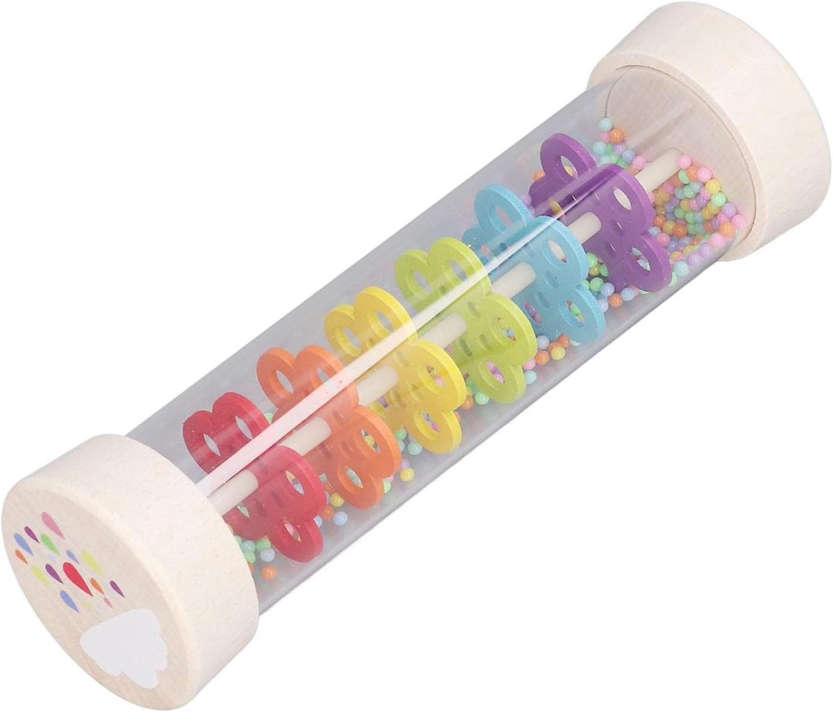 Regenstok Speelgoed - Muziek Instrument - Zintuiglijke Stimulatie - Echt Regen Geluid - 20 cm - Regenboogkleuren