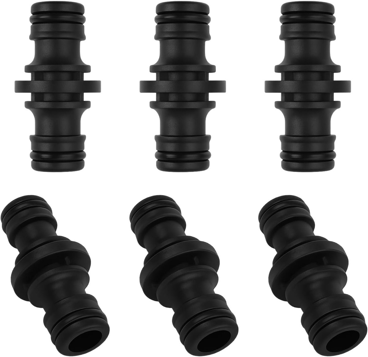 6 Stuks Tuinslang Koppelingen 1/2 Inch Dubbele Stekker Slangverbindingen voor Tuinirrigatie, Landbouw en Auto Wassen