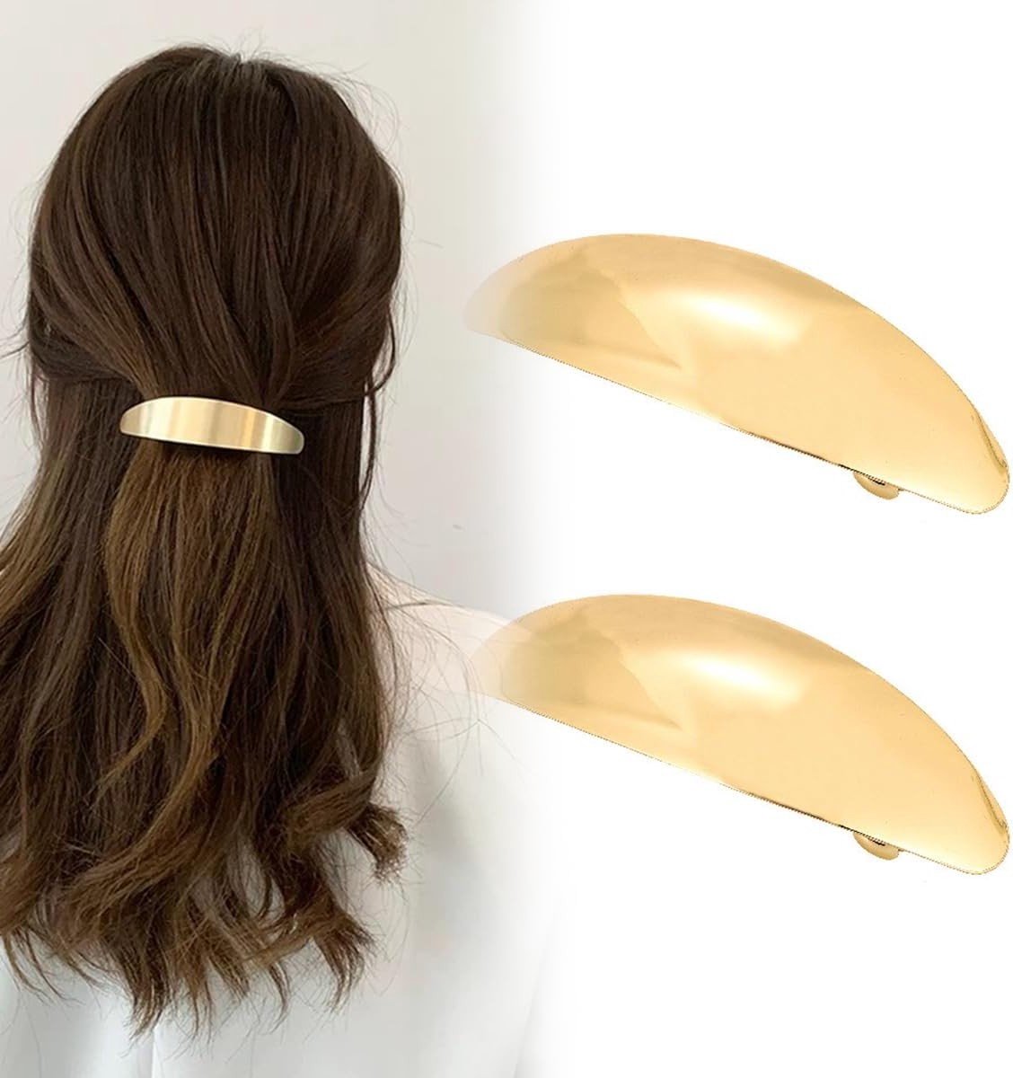 Set van 2 Franse Haarspelden voor Vrouwen - Minimalistische Haarclips en Decoratieve Haaraccessoires voor Buns en Stijlen