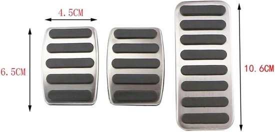 Auto Pedaal Covers - Gas Remmen - Veiliger Rijden - Antislip Oppervlak - One Size - Zilver Zwart — afbeelding 4