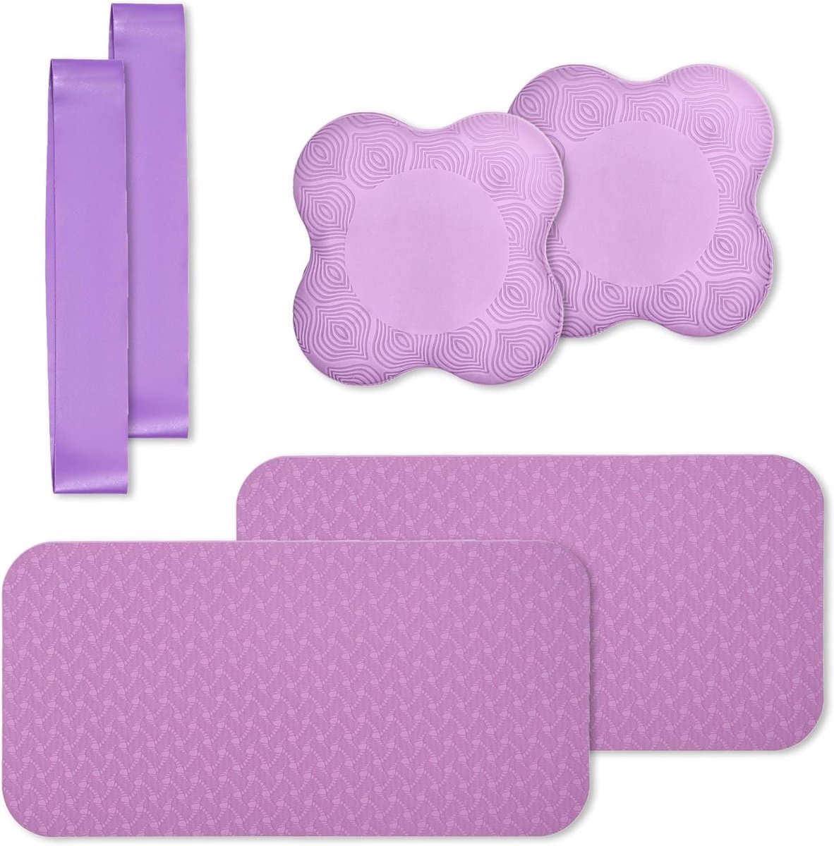 Yoga Knie Pad - Pilates Kussen - Oefeningen Dempen - Ergonomisch Ontwerp - 20 cm Diameter - Paars